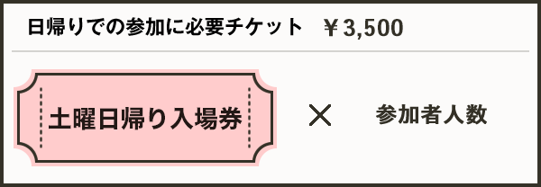 日帰りでの参加に必要チケット